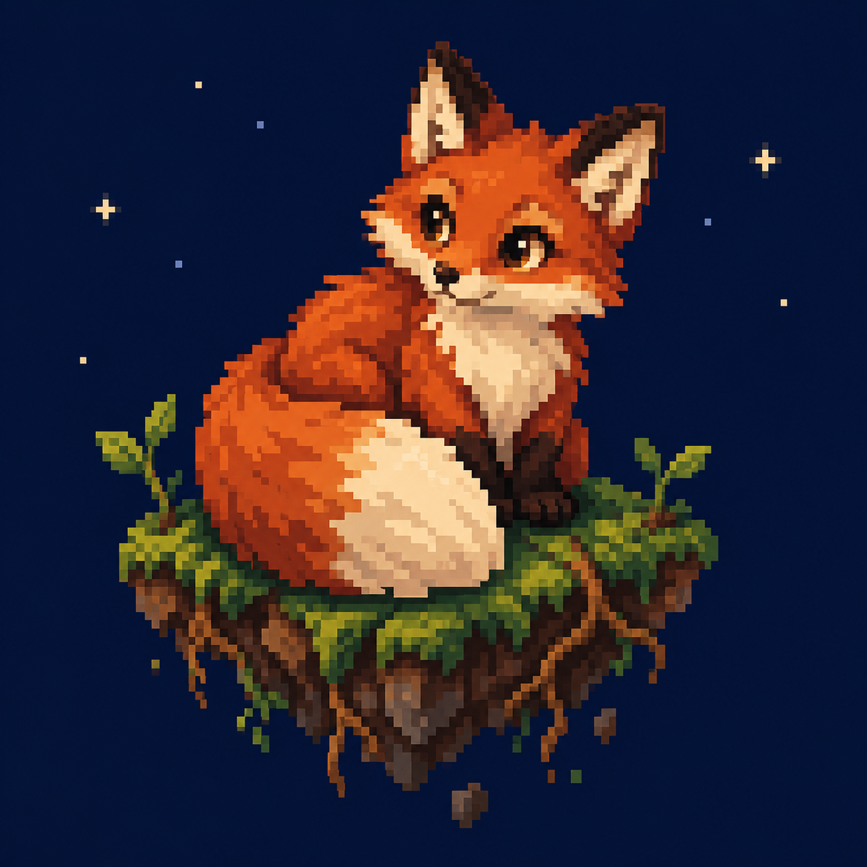 A bright fox finding a patient path through tangled roots.